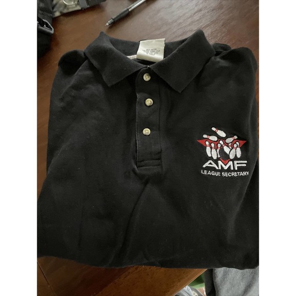 Vintage Polo Shirt Mens Size 2XL Black AMF League Secretary Polo. AMF TAG. - Picture 11 of 11